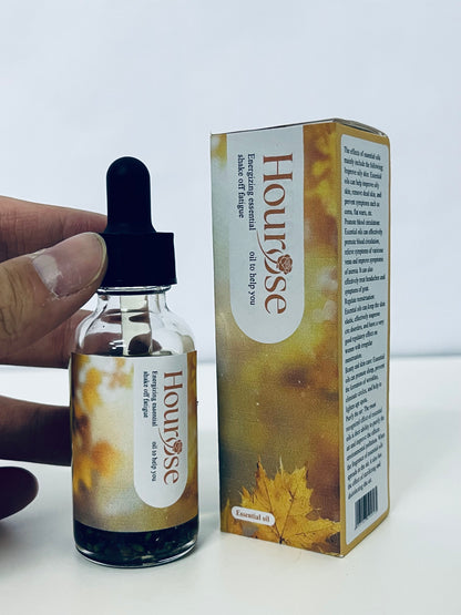 Hourose Essential Oil - Dropper Bottle, Warm Autumnal Design for Daily Revitalization