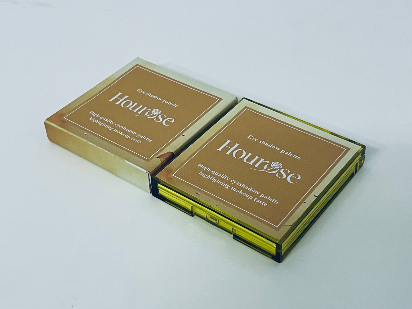 Hourose Eyeshadow Palette - High-Pigment Warm Tones with Glitter Accent