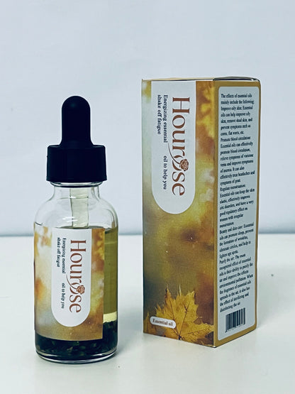 Hourose Essential Oil - Dropper Bottle, Warm Autumnal Design for Daily Revitalization
