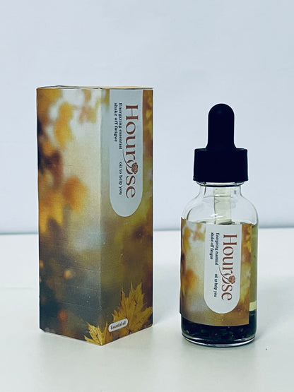 Hourose Essential Oil - Dropper Bottle, Warm Autumnal Design for Daily Revitalization