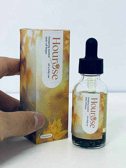 Hourose Essential Oil - Dropper Bottle, Warm Autumnal Design for Daily Revitalization