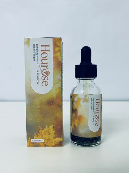 Hourose Essential Oil - Dropper Bottle, Warm Autumnal Design for Daily Revitalization