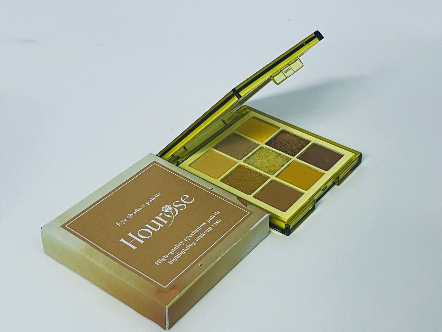 Hourose Eyeshadow Palette - High-Pigment Warm Tones with Glitter Accent