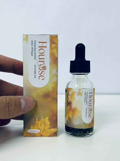Hourose Essential Oil - Dropper Bottle, Warm Autumnal Design for Daily Revitalization