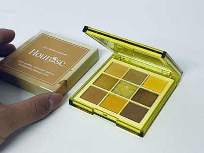 Hourose Eyeshadow Palette - High-Pigment Warm Tones with Glitter Accent