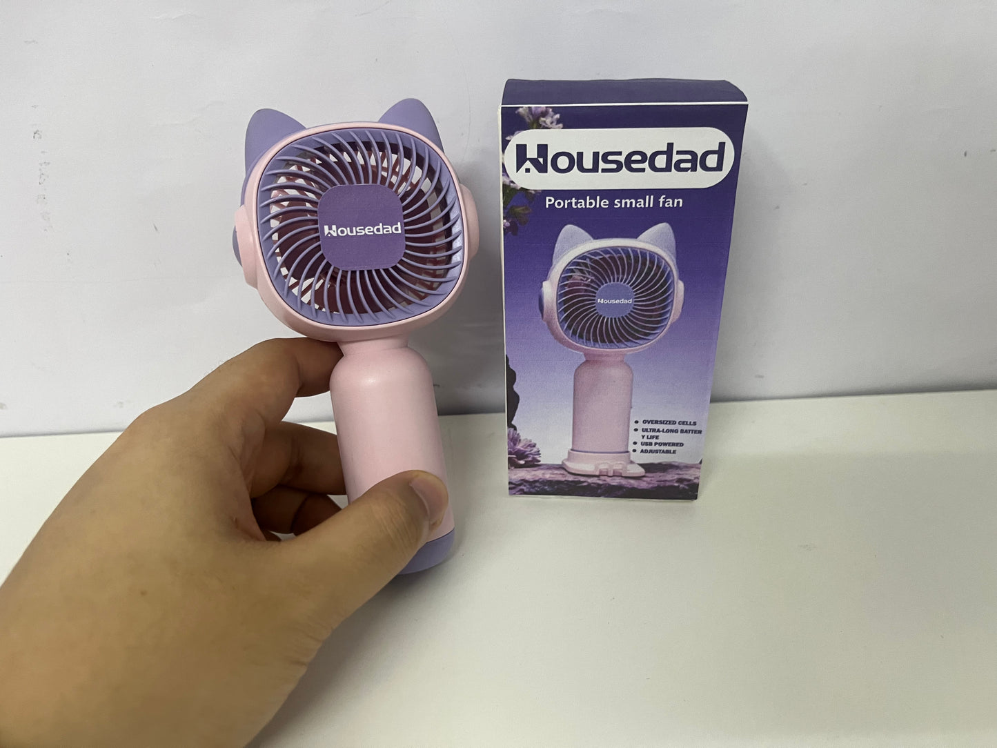 [Housedad Electric fans]——Cute Cat Handheld Mini Fan - Portable Rechargeable Fan