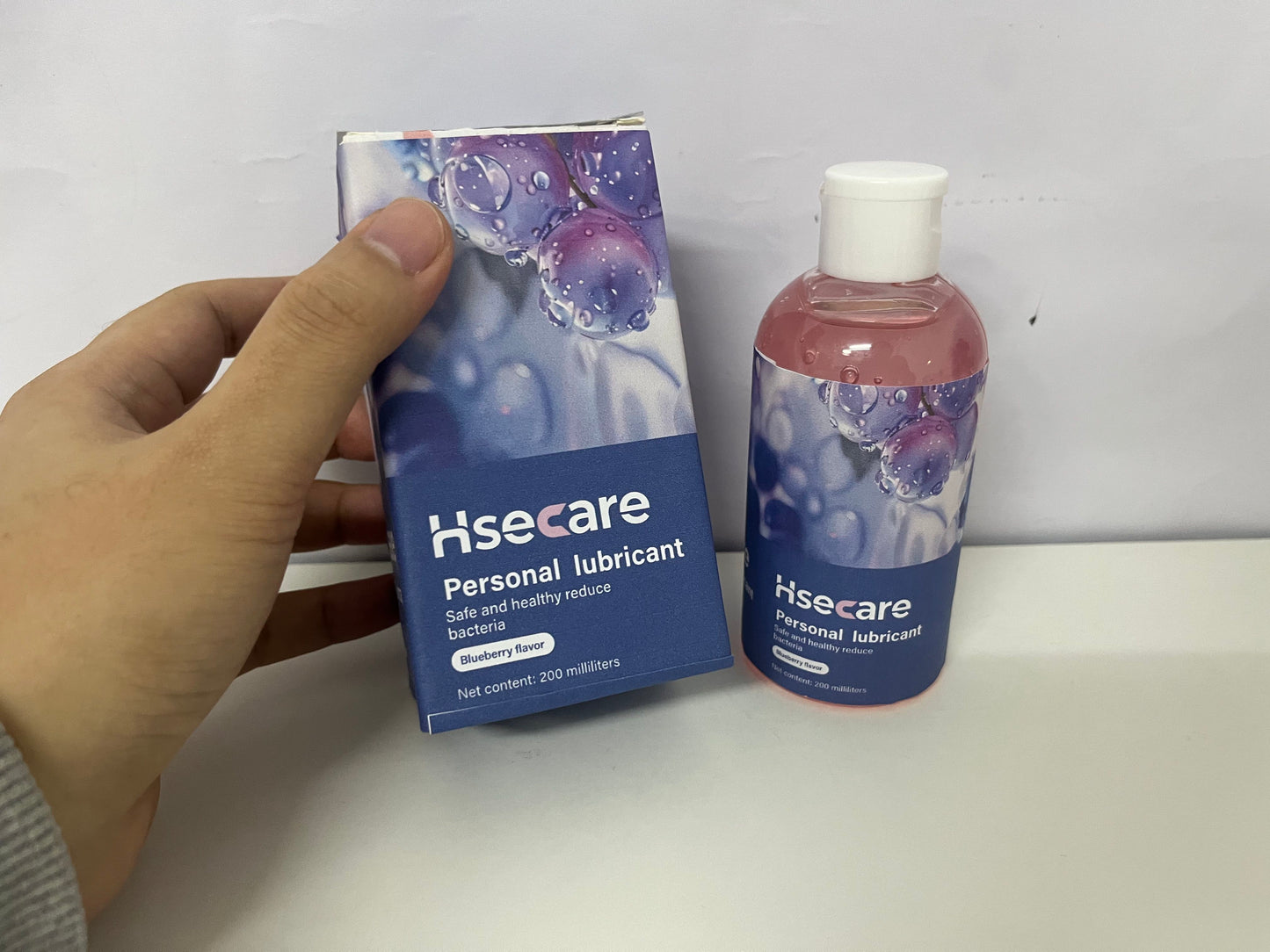 Hsecare Personal Lubricant, Bluebery Flavor, 200ml, Bacteria-Reducing, Intimate Comfort Sexual Lubricant