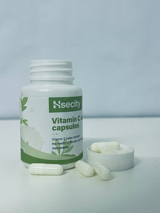 Hsecity Vitamin C Soft Capsules - Daily Nutritional Supplement for Skin & Mucous Membrane Health, Easy-to-Swallow Capsules in Compact Portable Bottle