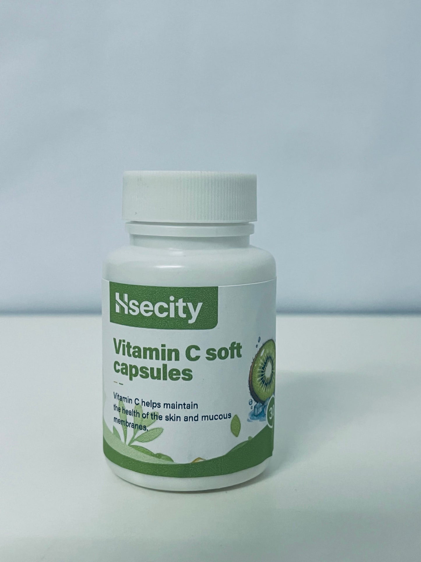 Hsecity Vitamin C Soft Capsules - Daily Nutritional Supplement for Skin & Mucous Membrane Health, Easy-to-Swallow Capsules in Compact Portable Bottle