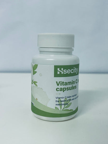 Hsecity Vitamin C Soft Capsules - Daily Nutritional Supplement for Skin & Mucous Membrane Health, Easy-to-Swallow Capsules in Compact Portable Bottle