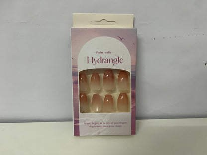 Hydrangle Gradient Translucent False Nails —— Elegant Fingertip Charm for Daily Grace