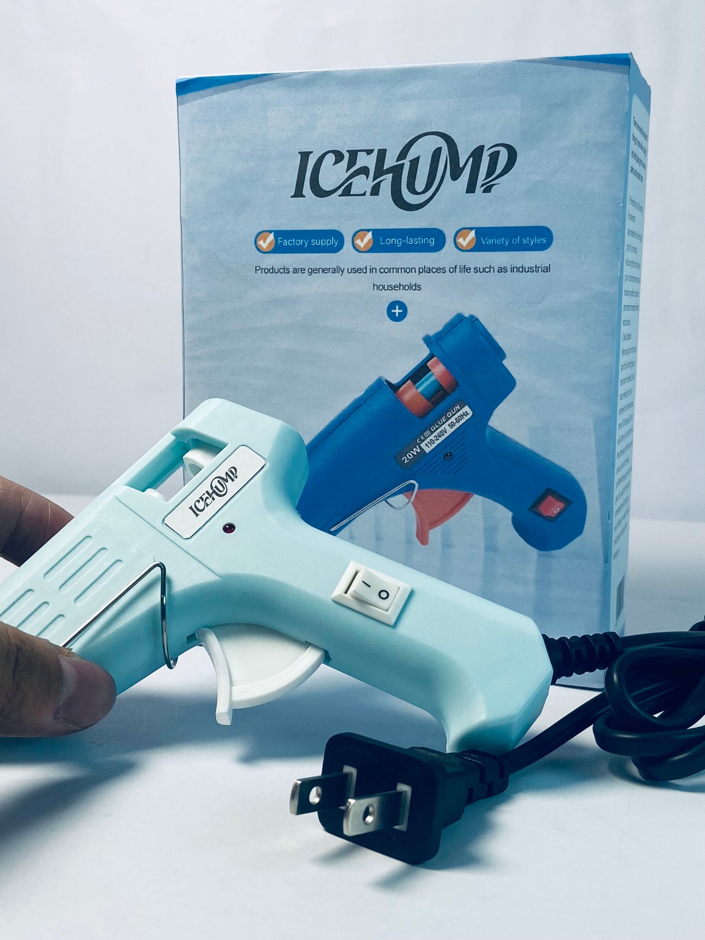 ICEHUMP Mini Hot melt gun Handmade glue gun for household use (blue) Fast Preheating Hot Melt, High Temp for School Crafts DIY Arts and Quick Home Repairs