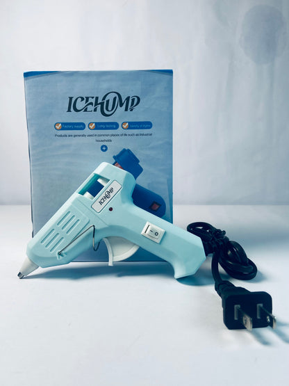 ICEHUMP Mini Hot melt gun Handmade glue gun for household use (blue) Fast Preheating Hot Melt, High Temp for School Crafts DIY Arts and Quick Home Repairs