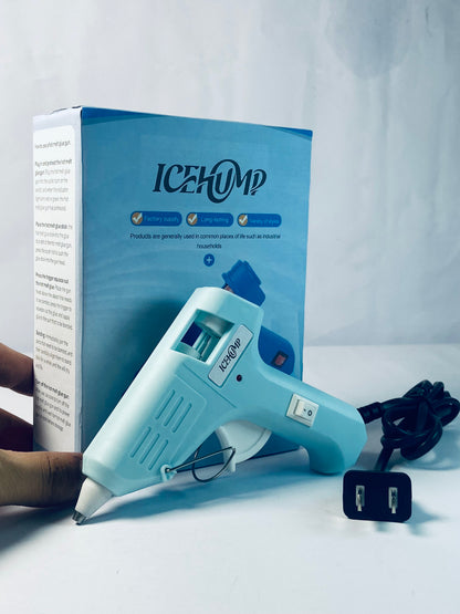 ICEHUMP Mini Hot melt gun Handmade glue gun for household use (blue) Fast Preheating Hot Melt, High Temp for School Crafts DIY Arts and Quick Home Repairs