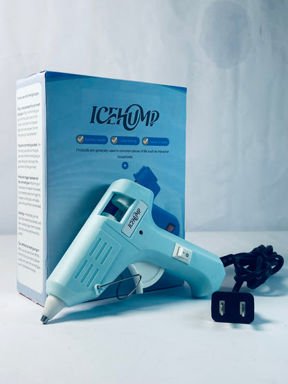 ICEHUMP Mini Hot melt gun Handmade glue gun for household use (blue) Fast Preheating Hot Melt, High Temp for School Crafts DIY Arts and Quick Home Repairs
