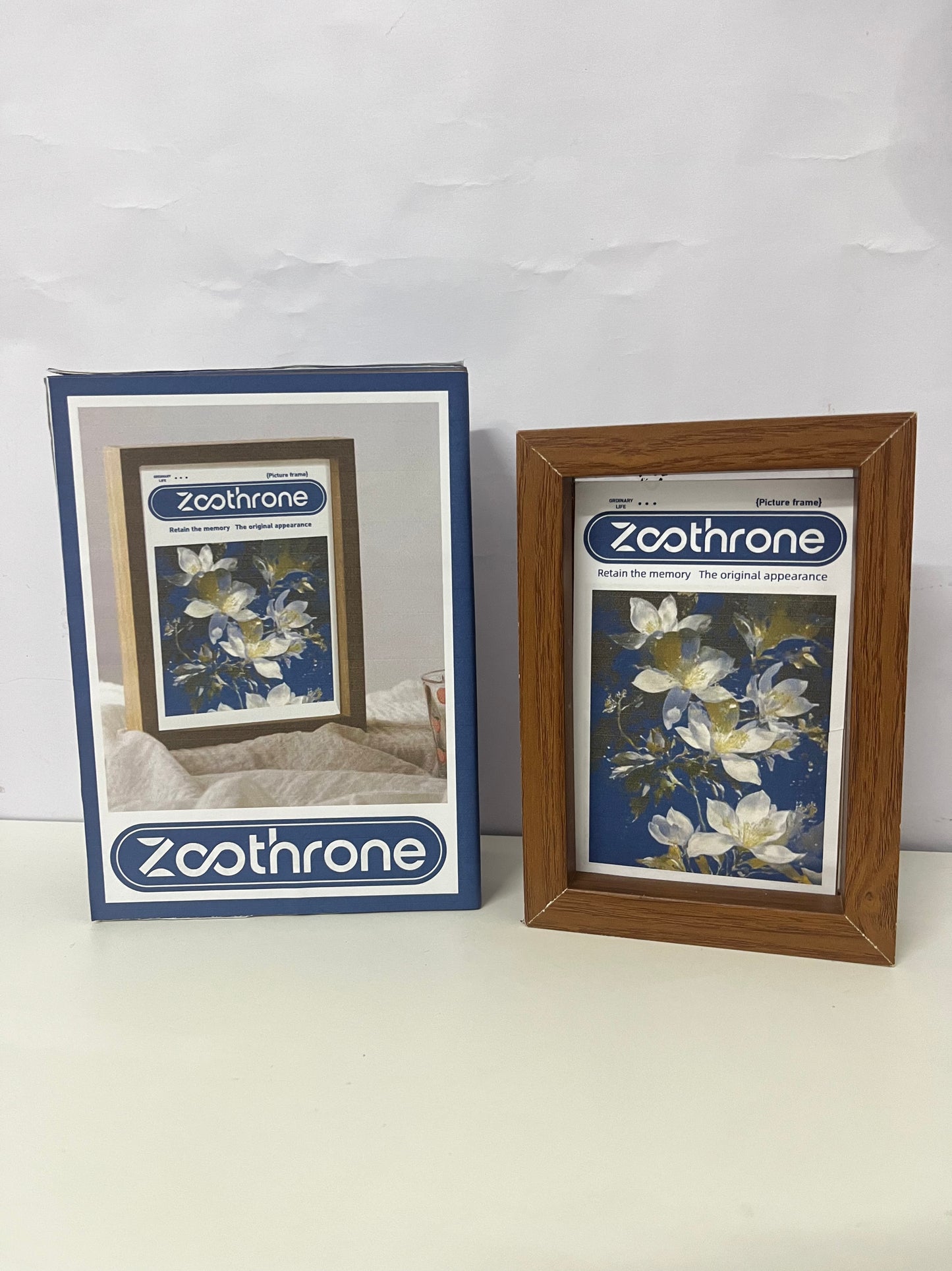 [Zoothrone Picture frames]——Vintage Wood Grain Photo Frame - Minimalist Tabletop Display Frame
