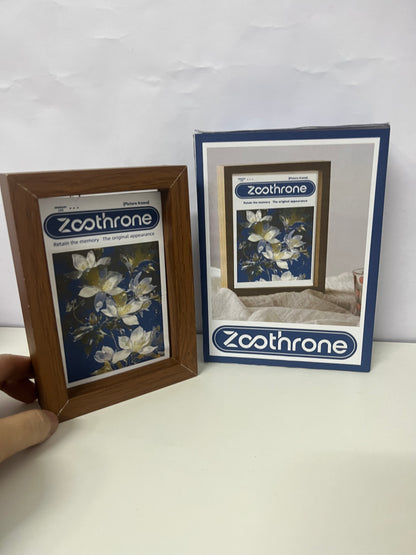 [Zoothrone Picture frames]——Vintage Wood Grain Photo Frame - Minimalist Tabletop Display Frame