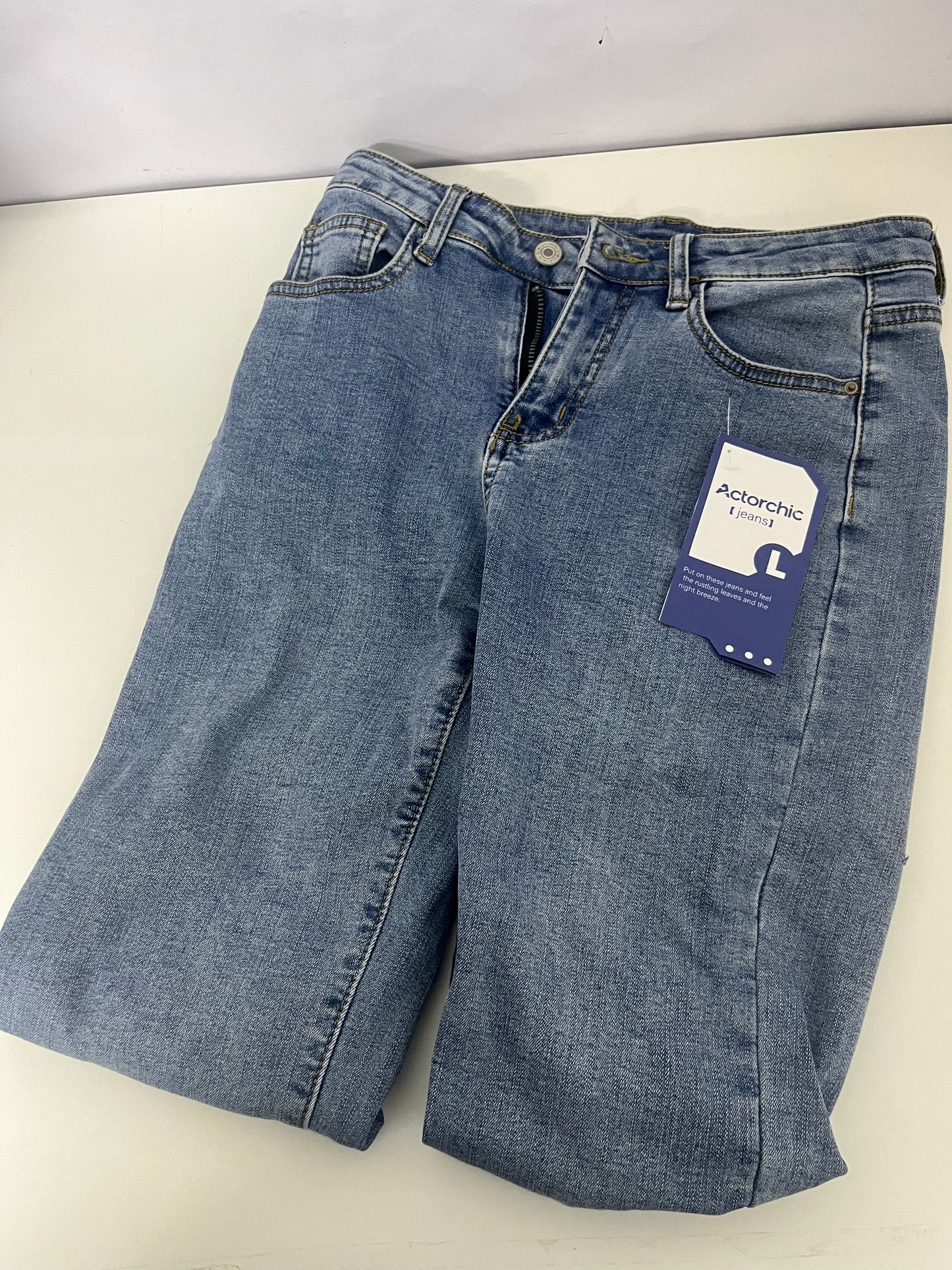 [Actorchic Jeans]——High-Waist Straight-Leg Jeans - Slim-Fit Stretch Pipe Pants
