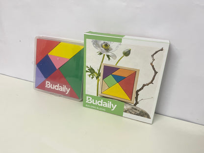 【Budaily Wooden Tangram Puzzle Blocks】—— Creative Play for Early Learning & Fun