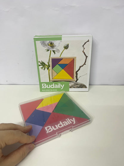 【Budaily Wooden Tangram Puzzle Blocks】—— Creative Play for Early Learning & Fun