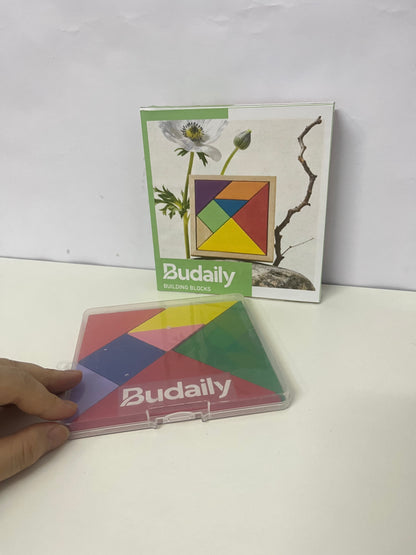 【Budaily Wooden Tangram Puzzle Blocks】—— Creative Play for Early Learning & Fun