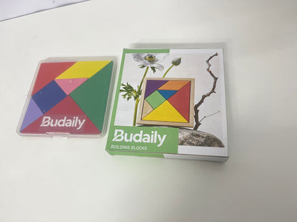 【Budaily Wooden Tangram Puzzle Blocks】—— Creative Play for Early Learning & Fun