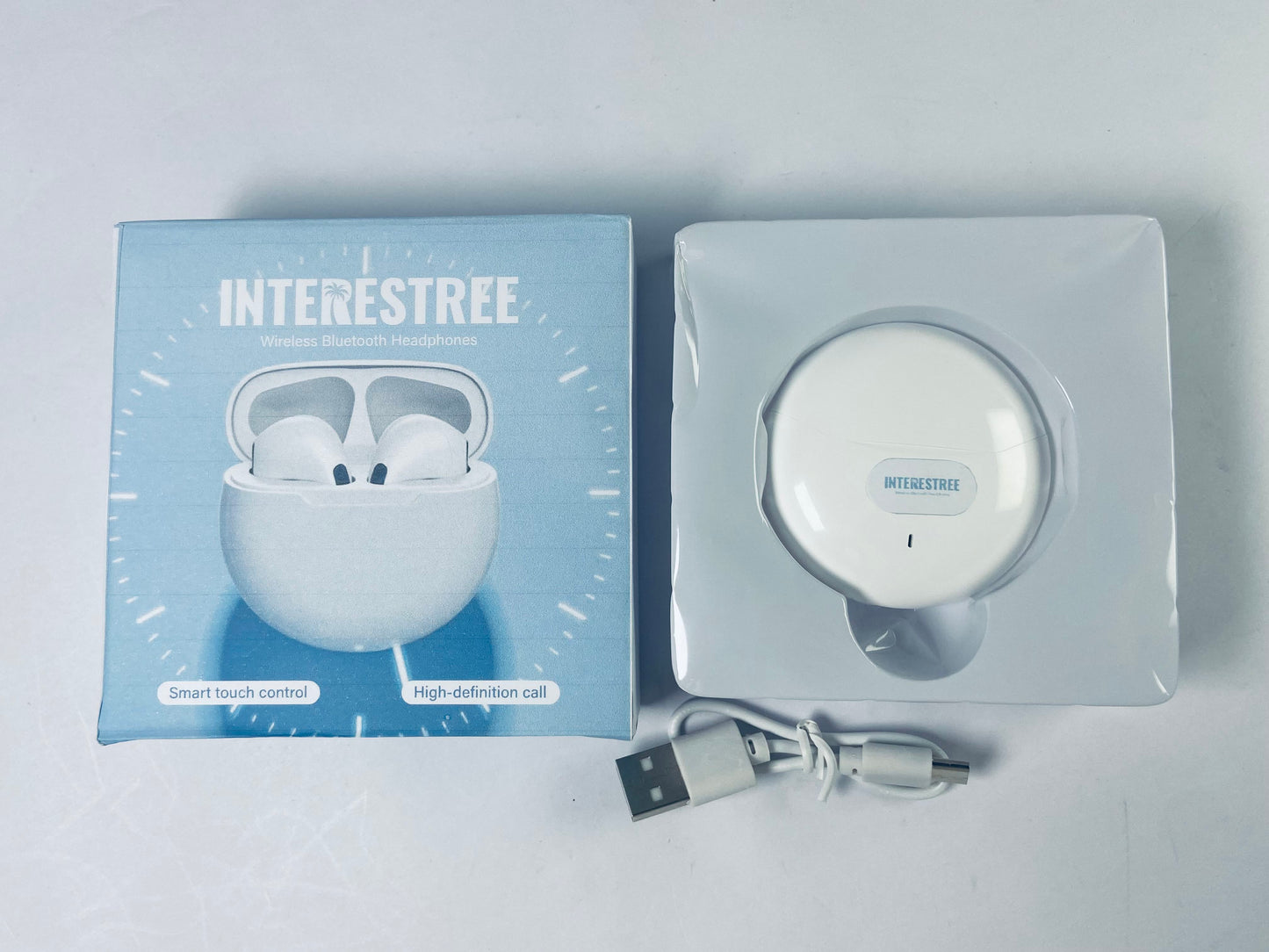INTERESTREE Bluetooth Earphones – Wireless Earbuds with Bluetooth 5.3, IPX5 Waterproof, Ultra-Lightweight Design (3.5g) (White)