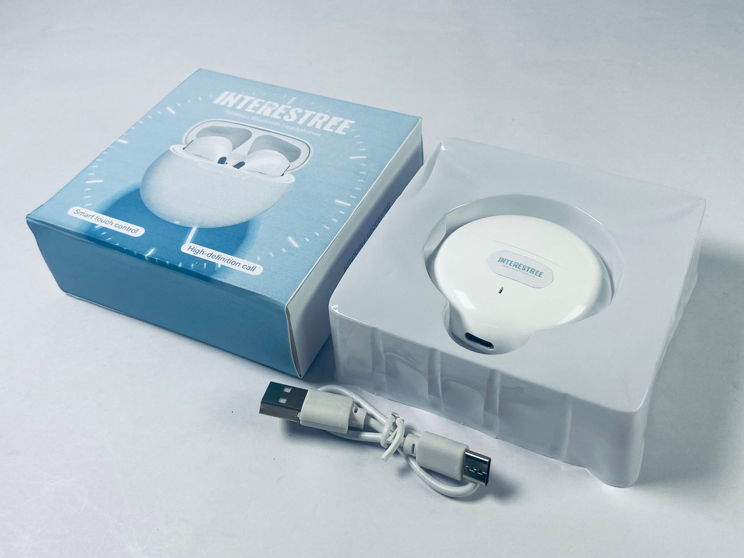 INTERESTREE Bluetooth Earphones – Wireless Earbuds with Bluetooth 5.3, IPX5 Waterproof, Ultra-Lightweight Design (3.5g) (White)