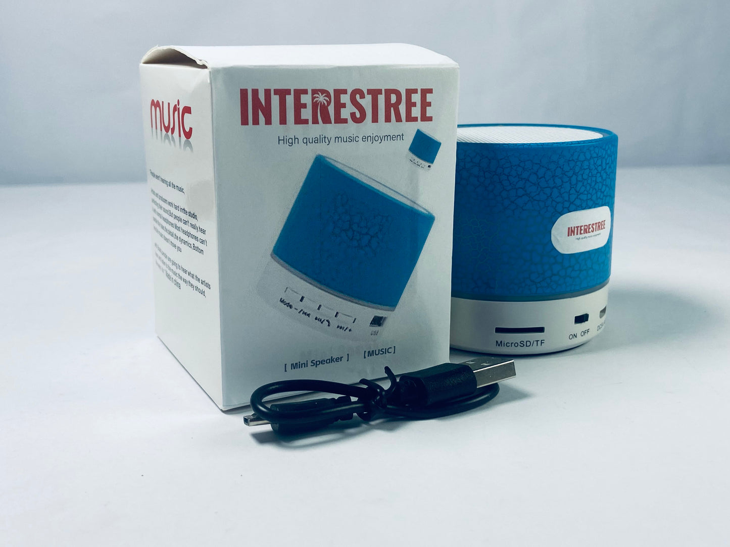 INTERESTREE Portable Wireless speakers Speaker, Super Bass Stereo Rechargeable Speaker with LED Lights