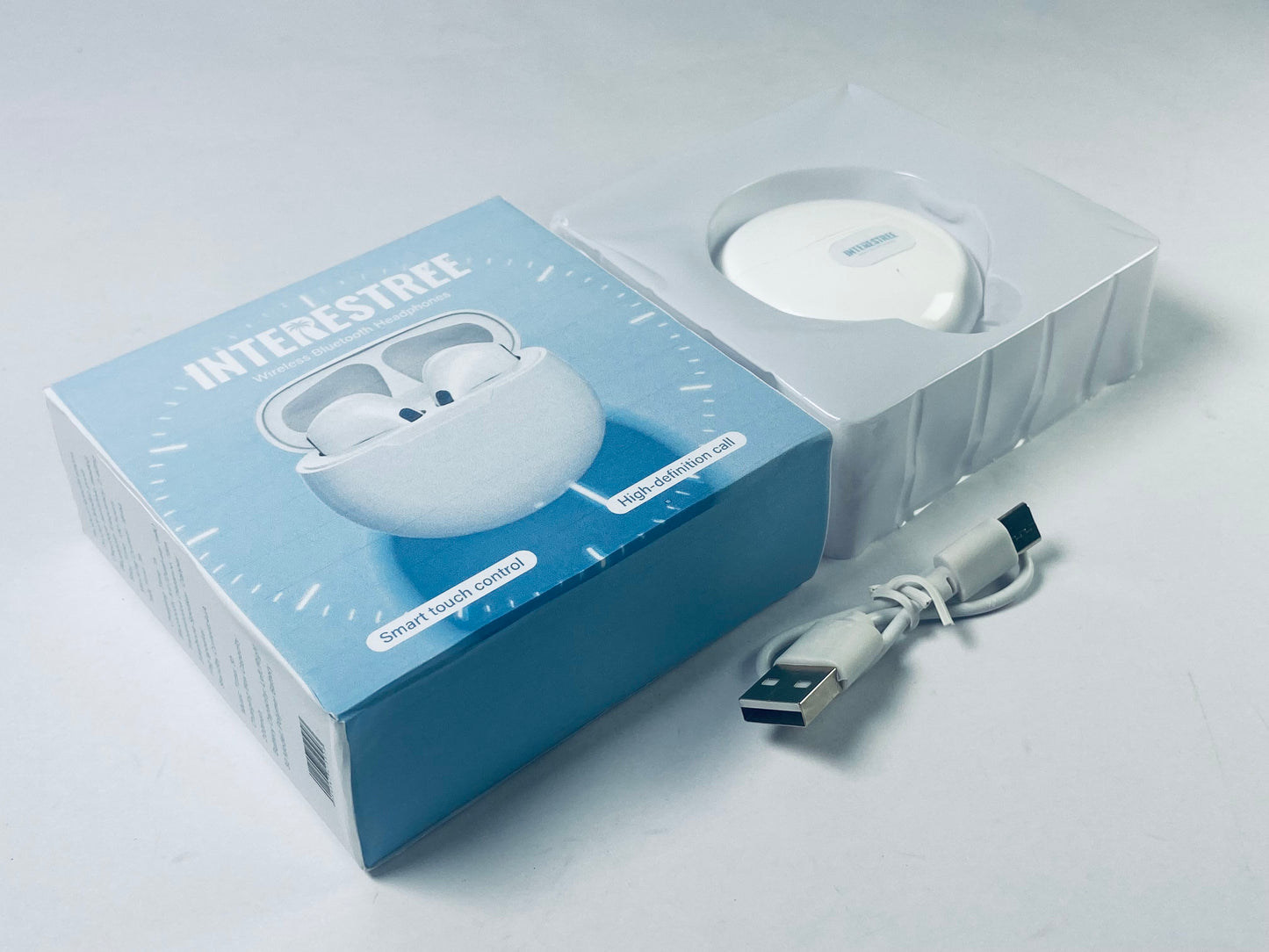 INTERESTREE Bluetooth Earphones – Wireless Earbuds with Bluetooth 5.3, IPX5 Waterproof, Ultra-Lightweight Design (3.5g) (White)