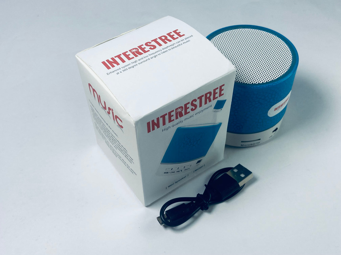 INTERESTREE Portable Wireless speakers Speaker, Super Bass Stereo Rechargeable Speaker with LED Lights