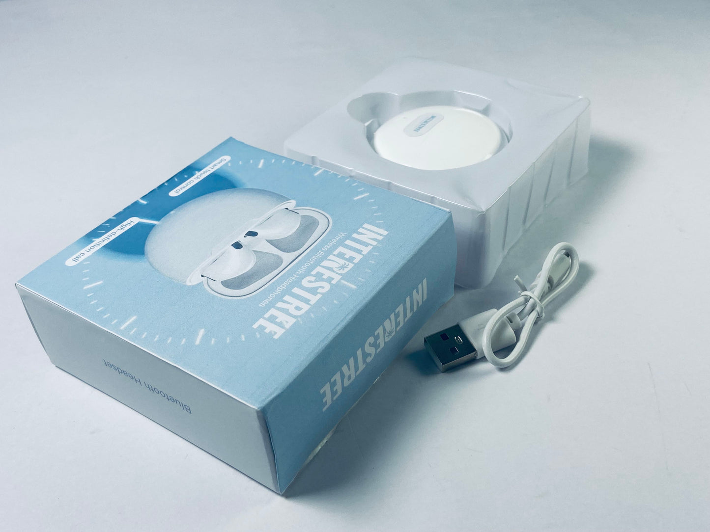 INTERESTREE Bluetooth Earphones – Wireless Earbuds with Bluetooth 5.3, IPX5 Waterproof, Ultra-Lightweight Design (3.5g) (White)