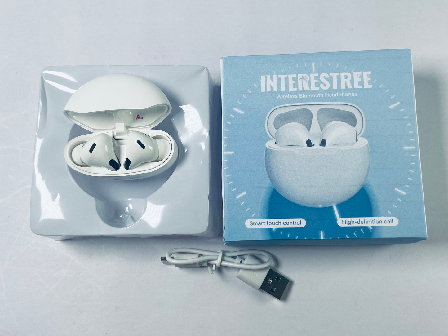 INTERESTREE Bluetooth Earphones – Wireless Earbuds with Bluetooth 5.3, IPX5 Waterproof, Ultra-Lightweight Design (3.5g) (White)