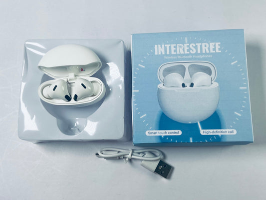 INTERESTREE Bluetooth Earphones – Wireless Earbuds with Bluetooth 5.3, IPX5 Waterproof, Ultra-Lightweight Design (3.5g) (White)
