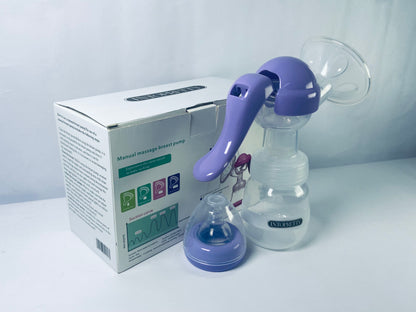 INTOPRETTY Manual Breast Pump, Hand Pump with Comfortable Flange, Includes 5oz Baby Bottle with Slow Flow Nipple, Breastfeeding Essentials