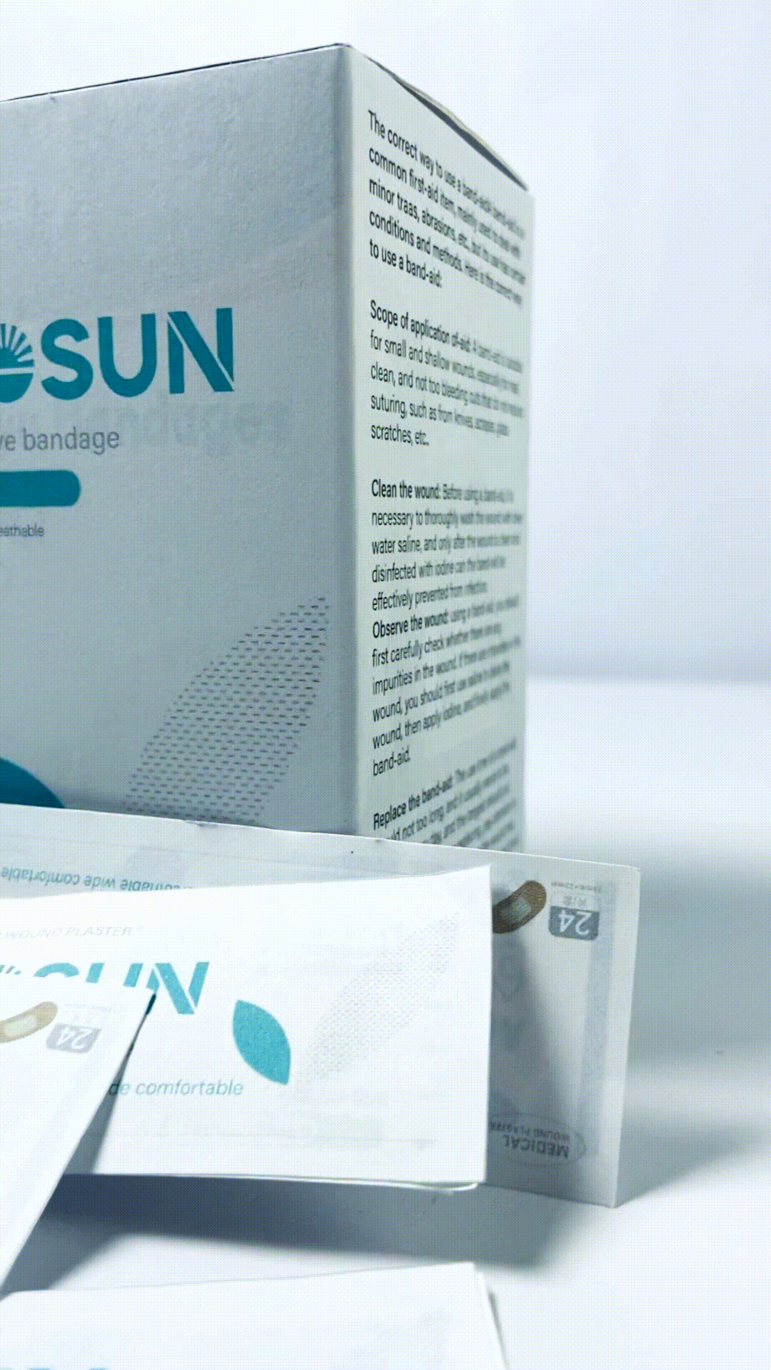 INTOSUN Brand Sterile Flexible Fabric Adhesive Bandages, Comfortable Flexible Protection & Wound Care for Minor Cuts & Scrapes, Pad Designed to Cushion Painful Wounds, One Size, 24 ct