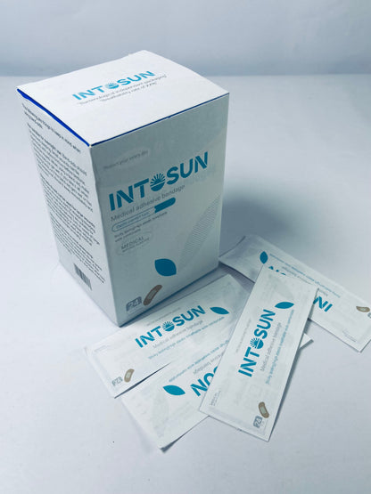 INTOSUN Brand Sterile Flexible Fabric Adhesive Bandages, Comfortable Flexible Protection & Wound Care for Minor Cuts & Scrapes, Pad Designed to Cushion Painful Wounds, One Size, 24 ct