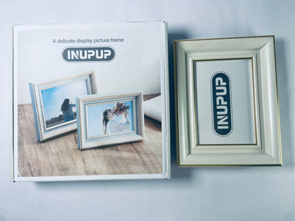 INUPUP 4x6 Picture Frames Vintage Antique Photo Frame Gold White for Tabletop Single Display Wall Hanging Tabletop Distressed Wedding Birthday Gifts
