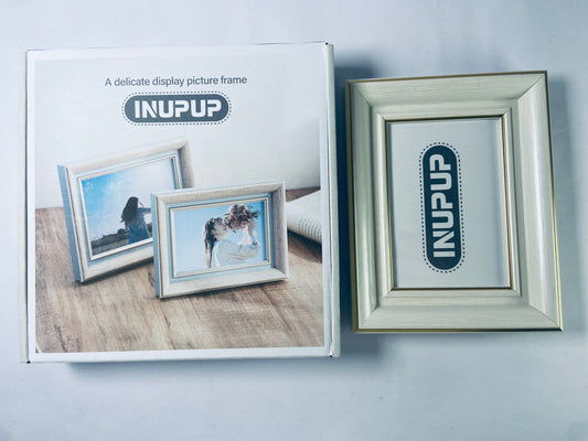 INUPUP 4x6 Picture Frames Vintage Antique Photo Frame Gold White for Tabletop Single Display Wall Hanging Tabletop Distressed Wedding Birthday Gifts