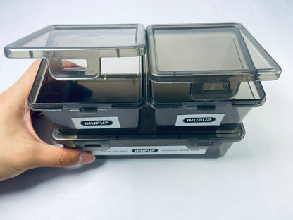 INUPUP Grey Clear Durable Stackable Nestable Organizin,3 Pack