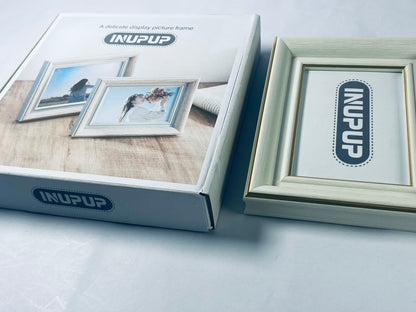 INUPUP 4x6 Picture Frames Vintage Antique Photo Frame Gold White for Tabletop Single Display Wall Hanging Tabletop Distressed Wedding Birthday Gifts