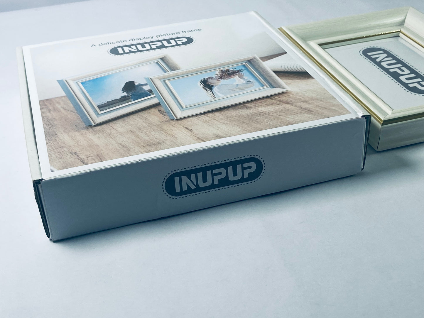 INUPUP 4x6 Picture Frames Vintage Antique Photo Frame Gold White for Tabletop Single Display Wall Hanging Tabletop Distressed Wedding Birthday Gifts
