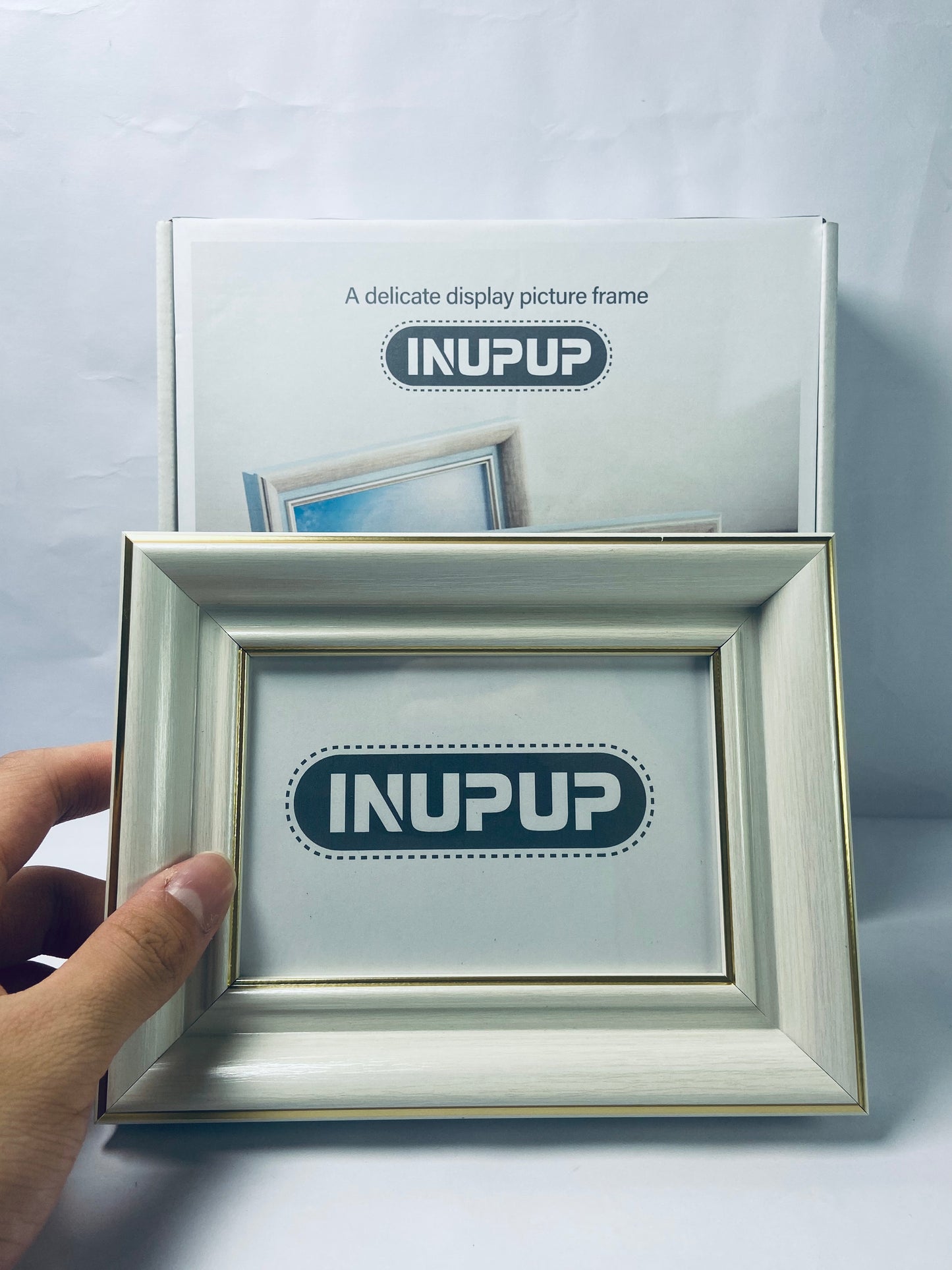 INUPUP 4x6 Picture Frames Vintage Antique Photo Frame Gold White for Tabletop Single Display Wall Hanging Tabletop Distressed Wedding Birthday Gifts