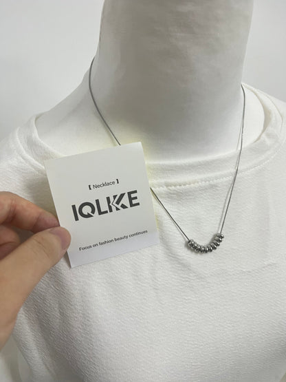 【IQLIKE Silver Minimalist Beaded Necklace】—— Sleek Accent for Daily Fashion