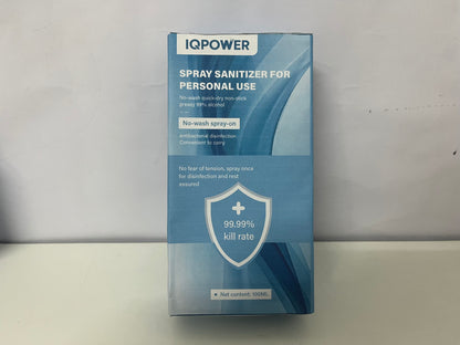 IQPOWER Personal Spray Sanitizer 100ML No-Wash Quick-Dry A Portable Cleaning Item for Daily Protection