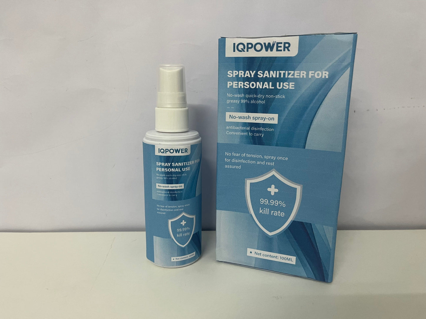 IQPOWER Personal Spray Sanitizer 100ML No-Wash Quick-Dry A Portable Cleaning Item for Daily Protection