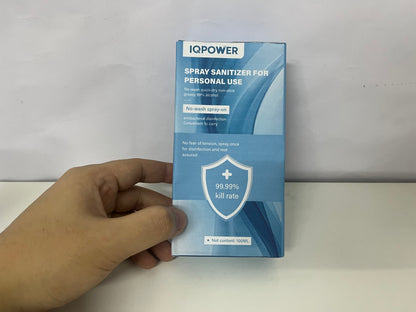 IQPOWER Personal Spray Sanitizer 100ML No-Wash Quick-Dry A Portable Cleaning Item for Daily Protection