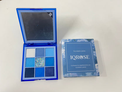 IQROSE Deep Sea Blue 9-Color Eyeshadow Palette Multi-Texture Fit A Creative Item for Personalized Eye Makeup
