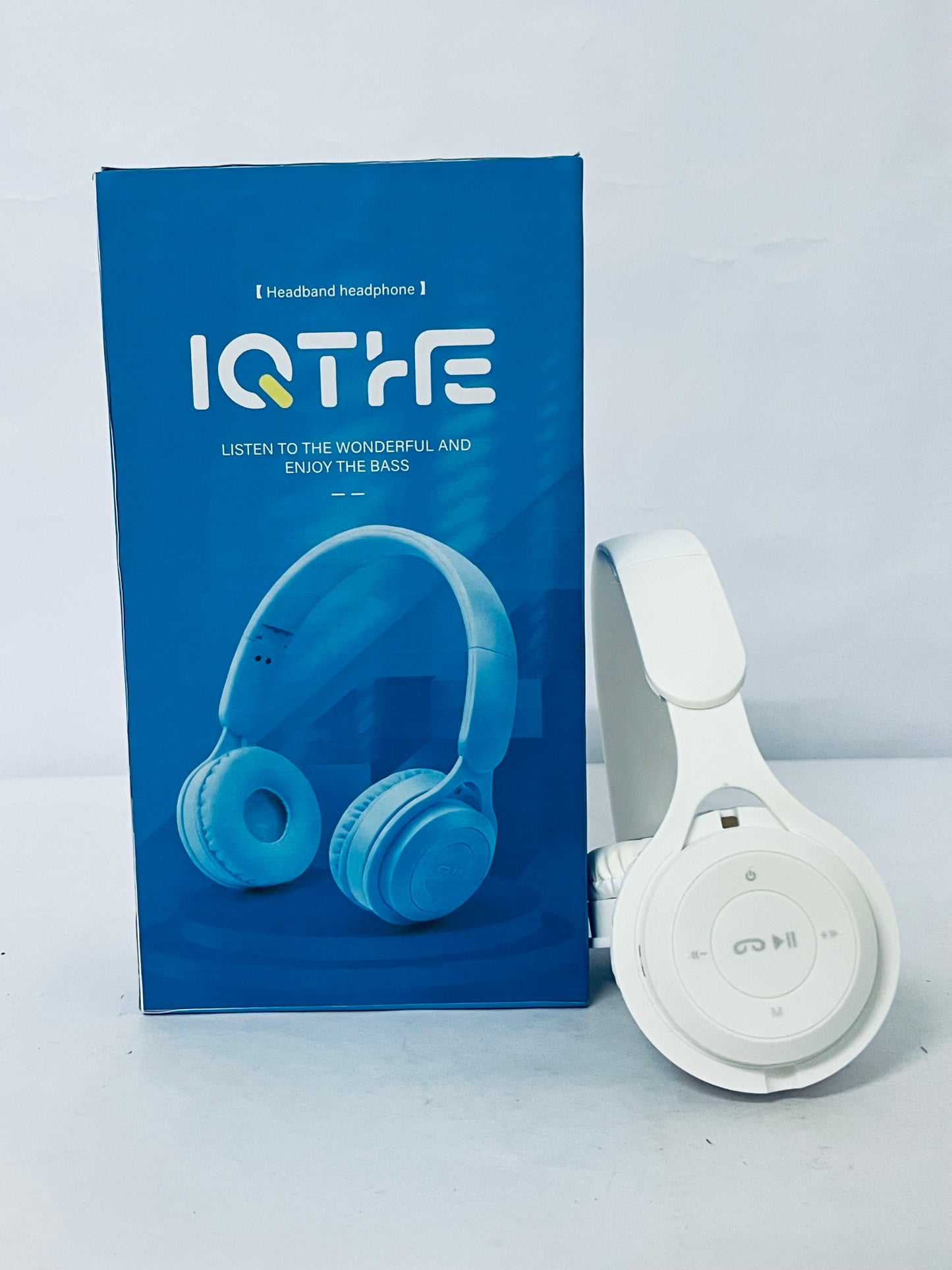 IQTHE Wired On-Ear Headphone with 40mm Drivers for HiFi Music, Noise Isolating Hi-Res Headset with Mic, Stereo Sound, 3.5mm Jack for Most Audio Devices/Cellphones Adjustable Headband, Foldable, White
