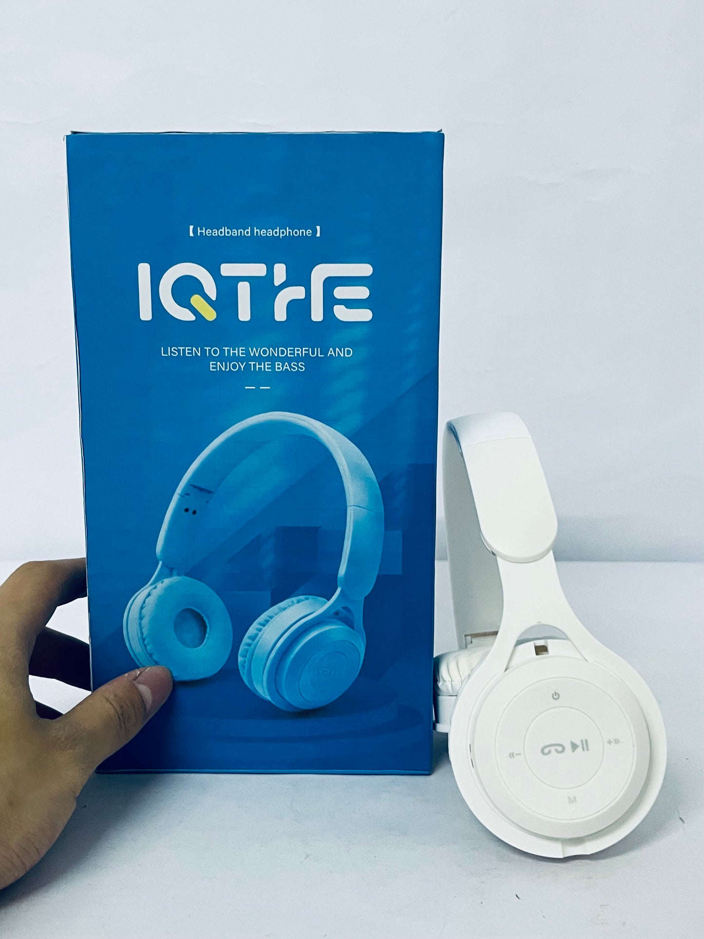 IQTHE Wired On-Ear Headphone with 40mm Drivers for HiFi Music, Noise Isolating Hi-Res Headset with Mic, Stereo Sound, 3.5mm Jack for Most Audio Devices/Cellphones Adjustable Headband, Foldable, White